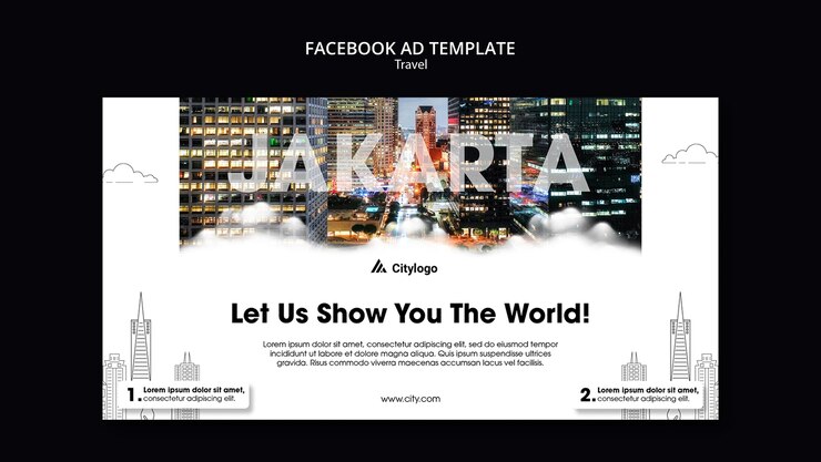 PSD gratuit modèle de promotion de médias sociaux pour les voyages en ville