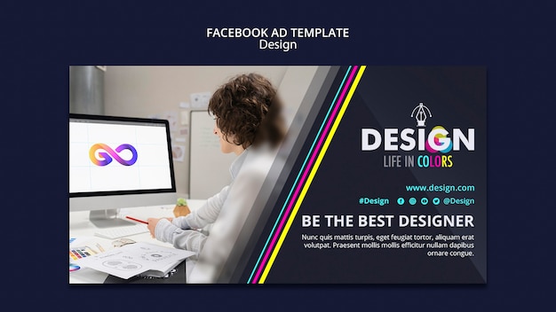 Modèle de promotion sur les médias sociaux de la profession de graphiste