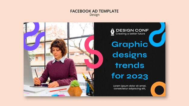 Modèle de promotion sur les médias sociaux de la profession de graphiste