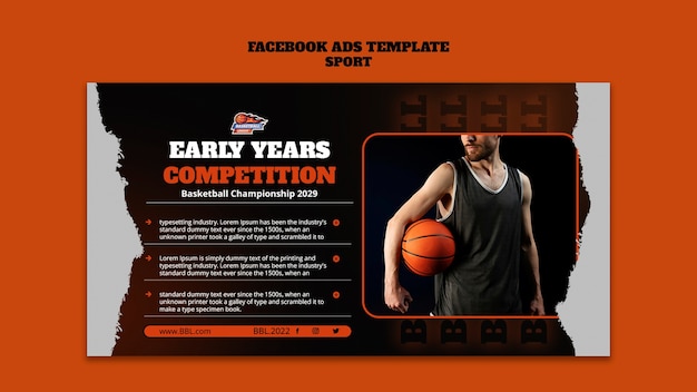 Modèle de promotion de médias sociaux de sport et d'activité