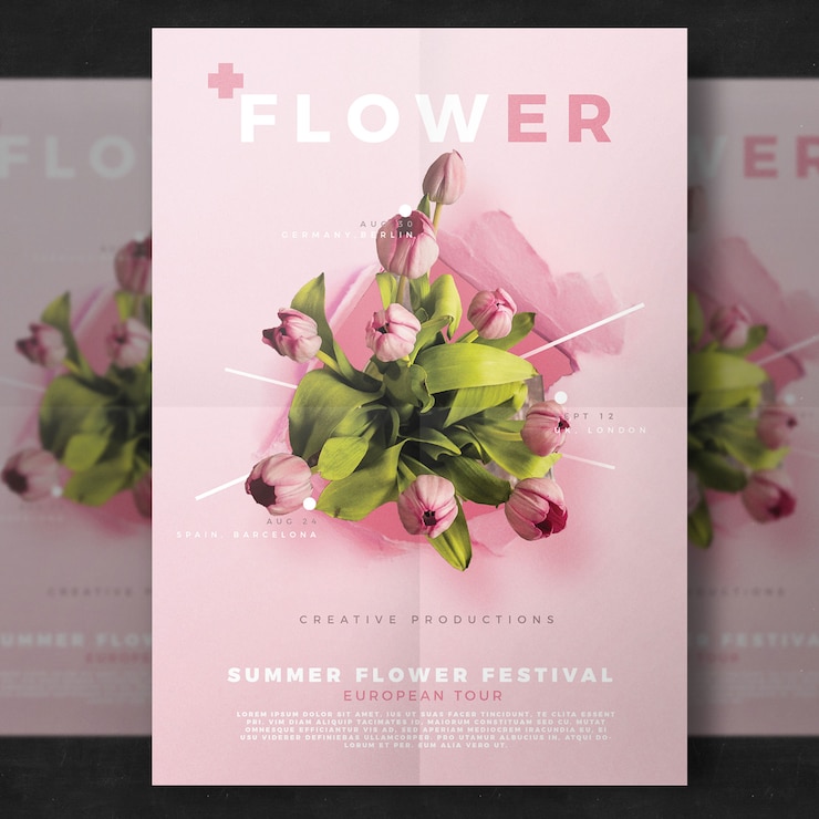 PSD gratuit modèle de prospectus de fleurs