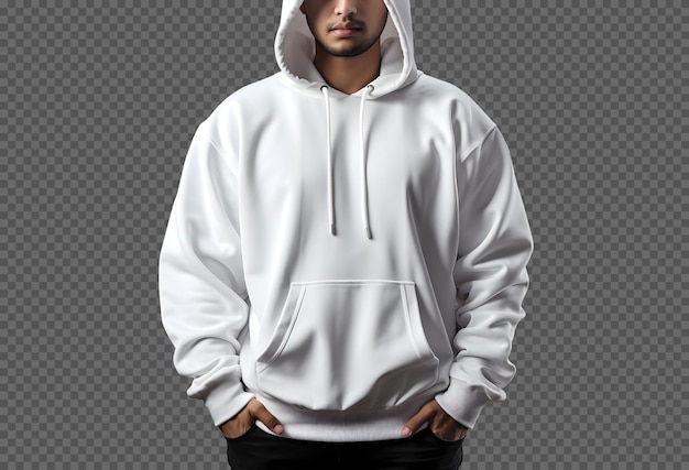 PSD gratuit modèle psd portant un sweat à capuche blanc