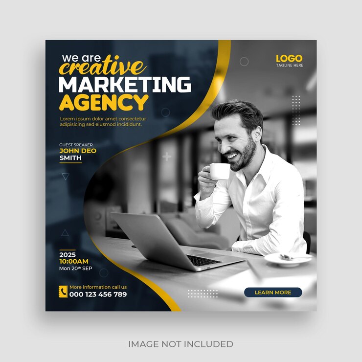 PSD gratuit modèle de publication d'agence de marketing numérique et de médias sociaux d'entreprise