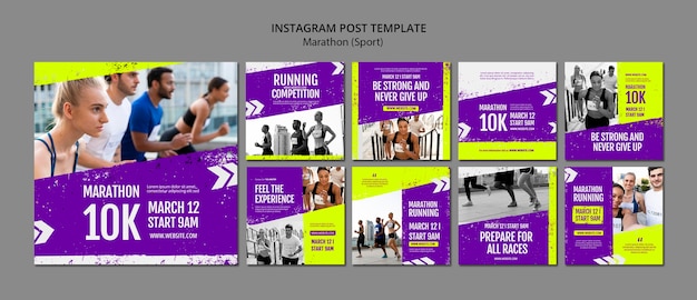 PSD gratuit modèle de publication instagram de concept de sport