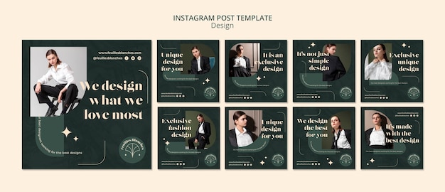 Modèle de publication instagram de design de mode