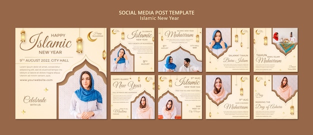 Modèle de publication instagram du nouvel an islamique