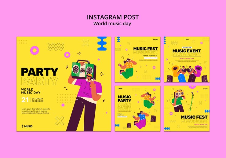PSD gratuit modèle de publication instagram de la journée mondiale de la musique