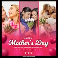 PSD gratuit modèle de publication instagram sur les médias sociaux de la fête des mères heureuse