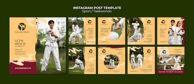 PSD gratuit modèle de publication instagram de taekwondo