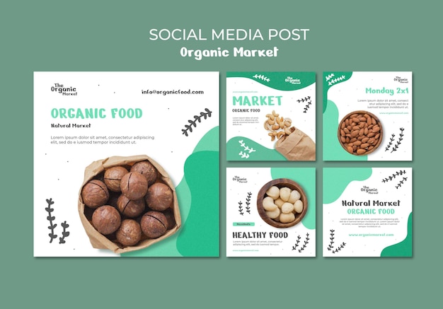 Modèle de publication de médias sociaux sur les aliments biologiques