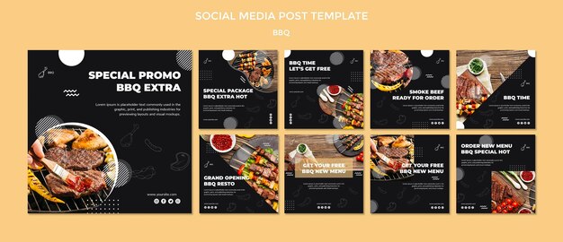 Modèle de publication de médias sociaux barbecue