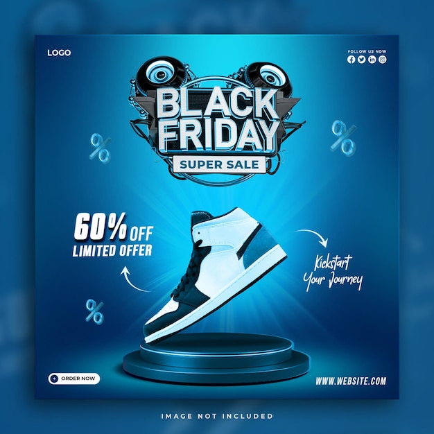 PSD gratuit modèle de publication sur les médias sociaux black friday super sale