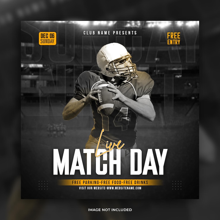 PSD gratuit modèle de publication sur les médias sociaux du jour du match