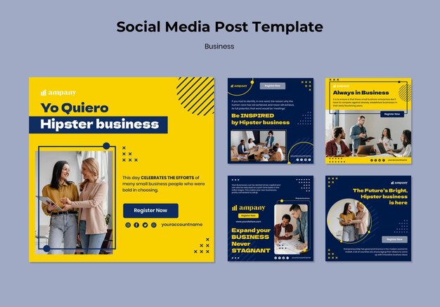 Modèle de publication sur les médias sociaux d'entreprise