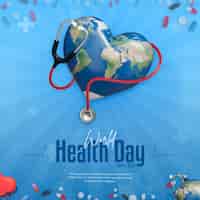 PSD gratuit modèle de publication sur les médias sociaux de la journée mondiale de la santé