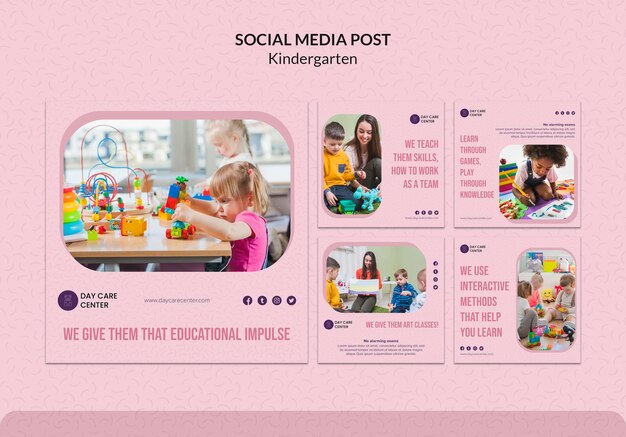 Modèle de publication sur les médias sociaux de la maternelle