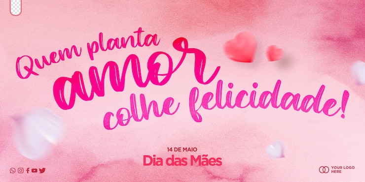 PSD gratuit modèle de publication de médias sociaux pour la célébration de la fête des mères dia das maes au brésil