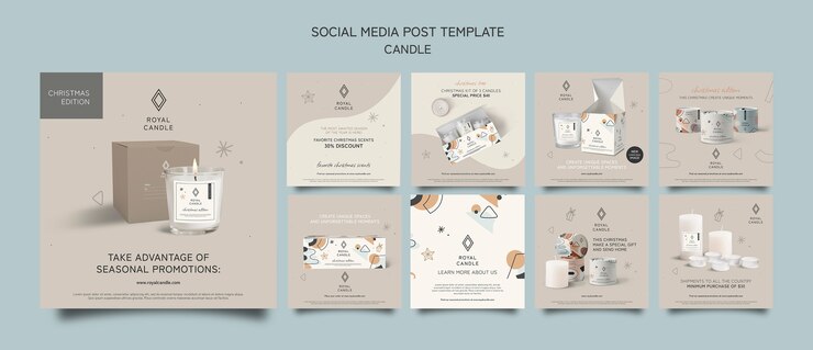 PSD gratuit modèle de publication sur les médias sociaux pour les promotions de bougies