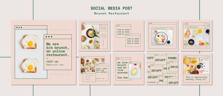 PSD gratuit modèle de publication de médias sociaux de restaurant brunch