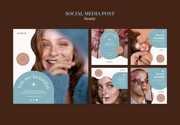 PSD gratuit modèle de publication sur les réseaux sociaux de beauté