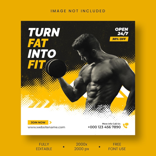 Modèle de publication sur les réseaux sociaux de fitness gym