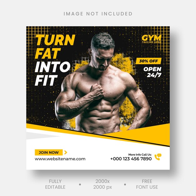 Modèle de publication sur les réseaux sociaux de fitness gym