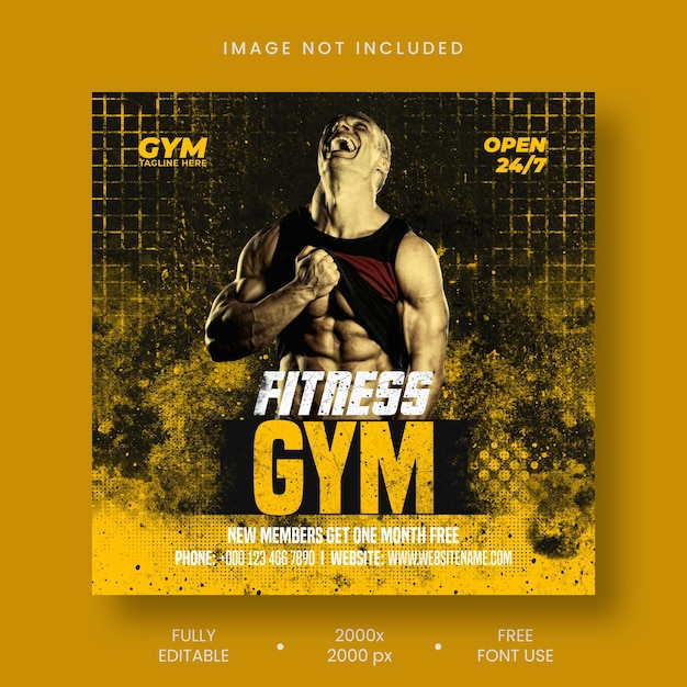 Modèle de publication sur les réseaux sociaux de fitness et sur Instagram