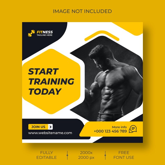 modèle de publication sur les réseaux sociaux et instagram de remise en forme