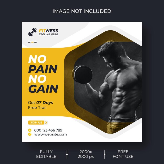 modèle de publication sur les réseaux sociaux et instagram de remise en forme