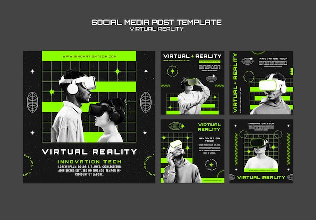 PSD gratuit modèle de publication sur les réseaux sociaux en réalité virtuelle