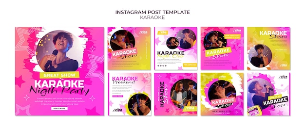 PSD gratuit modèle de publications instagram amusantes de karaoké