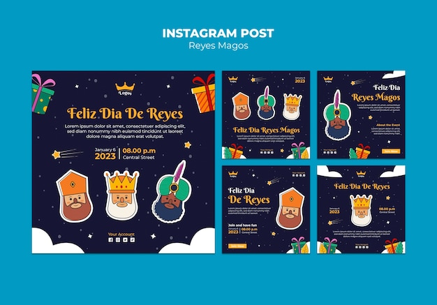 PSD gratuit le modèle de publications instagram de célébration des hommes sages