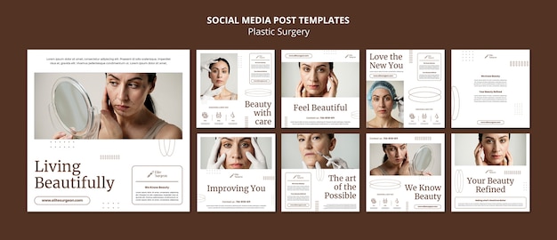 PSD gratuit modèle de publications instagram de chirurgie plastique
