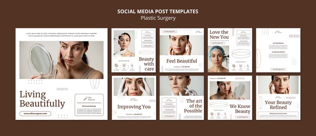 Modèle de publications instagram de chirurgie plastique