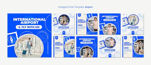 PSD gratuit modèle de publications instagram de la compagnie aéroportuaire