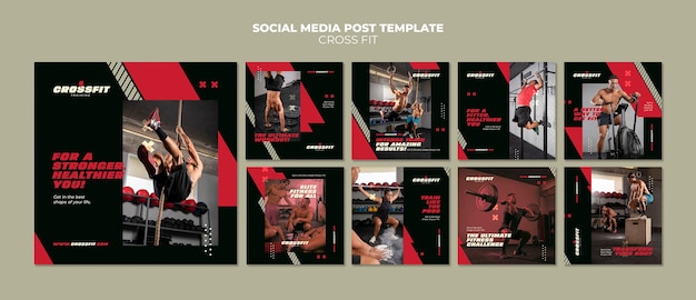 PSD gratuit modèle de publications instagram de conception croisée