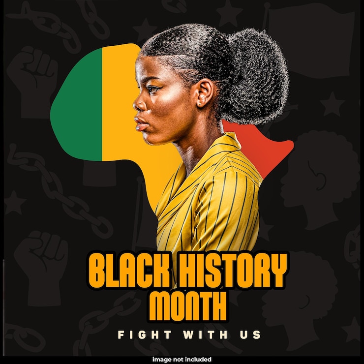 PSD gratuit modèle de publications instagram du mois de l'histoire des noirs
