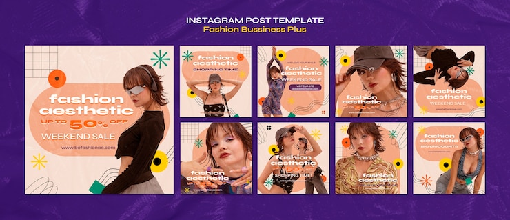 PSD gratuit modèle de publications instagram esthétiques de mode
