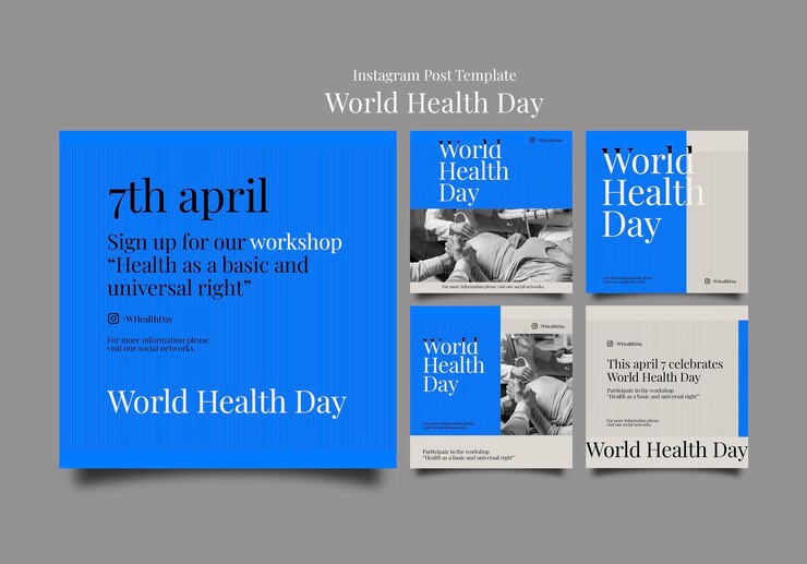 PSD gratuit modèle de publications instagram de la journée mondiale de la santé