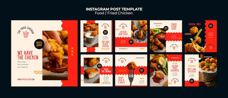 PSD gratuit modèle de publications instagram sur la nourriture délicieuse