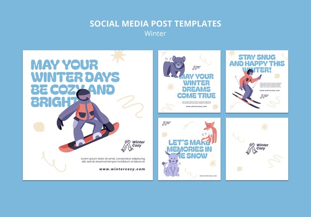 Modèle de publications Instagram pour la saison d'hiver