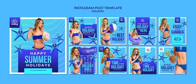 Modèle de publications instagram de relaxation de vacances
