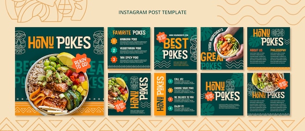 Modèle De Publications Instagram De Restaurant De Cuisine Délicieuse