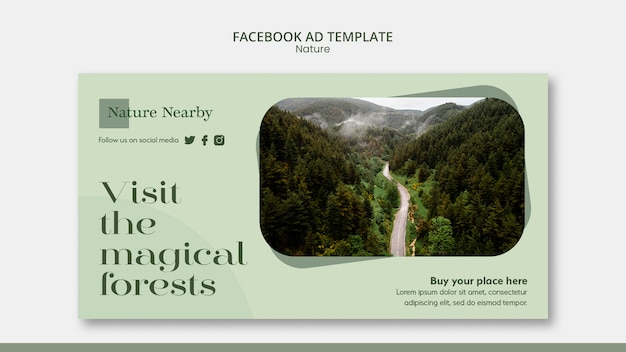 PSD gratuit modèle de publicité facebook nature minimaliste