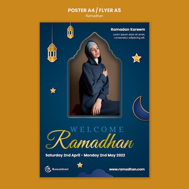 PSD gratuit modèle de ramadan design plat