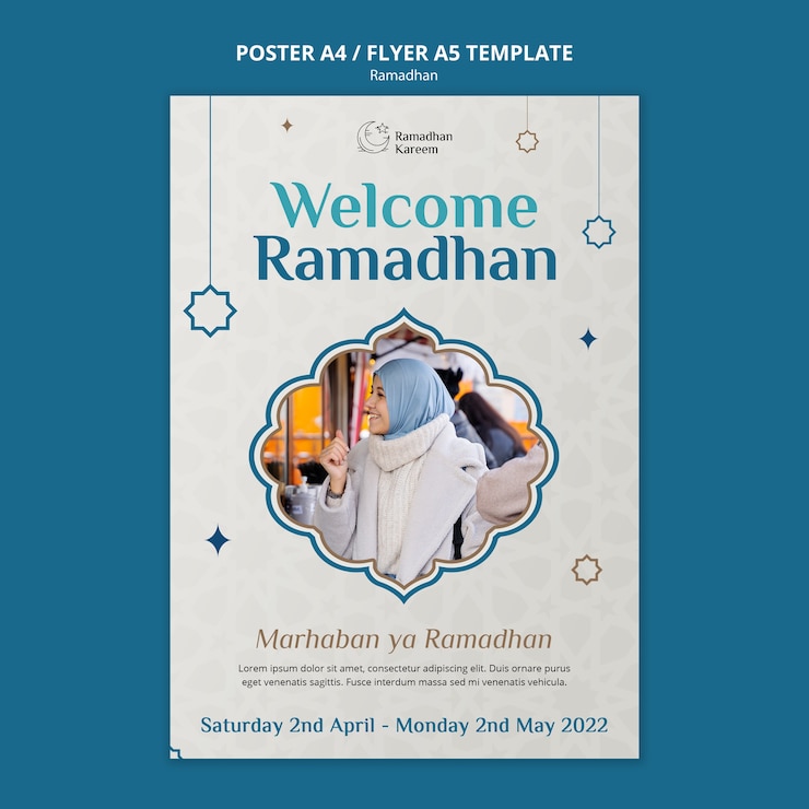PSD gratuit modèle de ramadan design plat