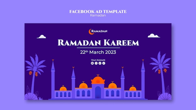 PSD gratuit modèle de ramadan design plat