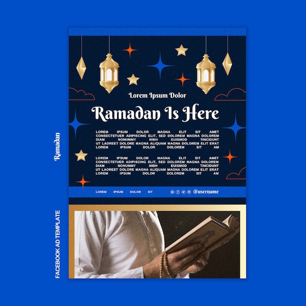 PSD gratuit modèle de ramadan design plat