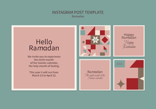 PSD gratuit modèle de ramadan design plat