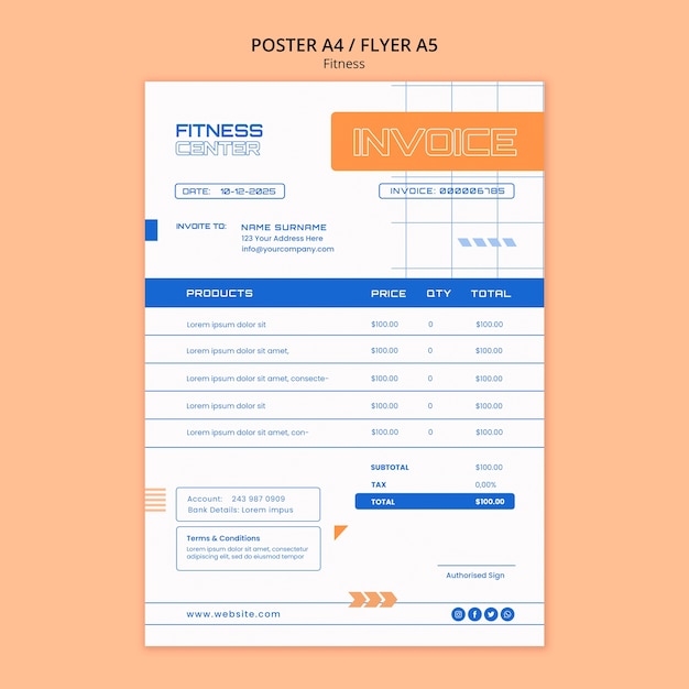 Modèle de remise en forme design plat